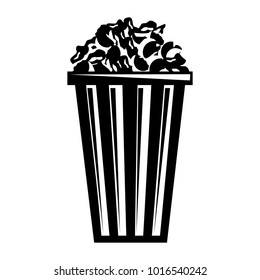 movie bucket pop corn food snack icon