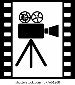 Movie camera cinema vector icon