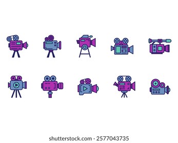 Movie Camera Clipart Element Set