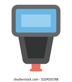 A movie camera compact light, flat icon