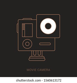 Movie camera and film modern retro vintage poster background vector illustration