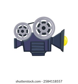 Movie camera, film symbol, hand drawn vector illustration