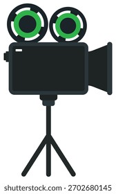 Movie camera flat icon isolated on white background.