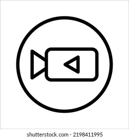 Filmkamera und Rahmensymbol einzeln auf weißem Hintergrund