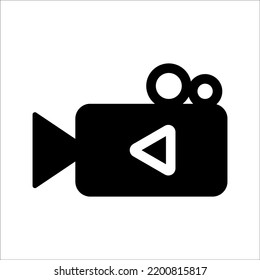 Movie camera and frame icon isolated on white background