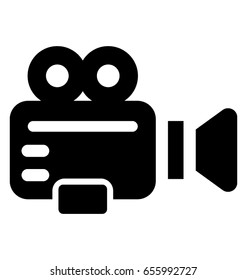 Movie Camera Glyph Vector Icon