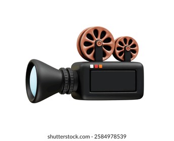 Movie Camera icon 3d rendering illustration