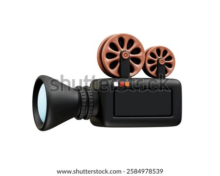 Movie Camera icon 3d rendering illustration
