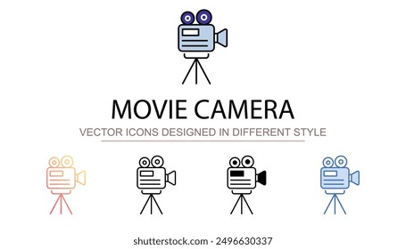 Movie Camera icon design with white background stock illustration