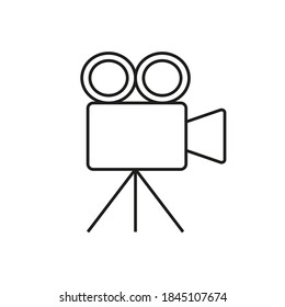 icono de cámara de cine de icono de película para concepto móvil y aplicaciones web. Icono de cámara de película de línea delgada se puede usar para web y móvil. Icono premium sobre fondo blanco