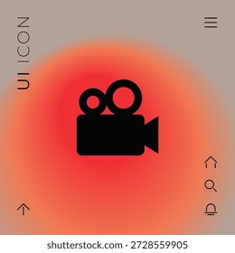 Movie camera icon, elements for your design