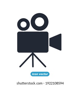 movie camera icon. Entertainment symbol template for graphic and web design collection logo vector illustration