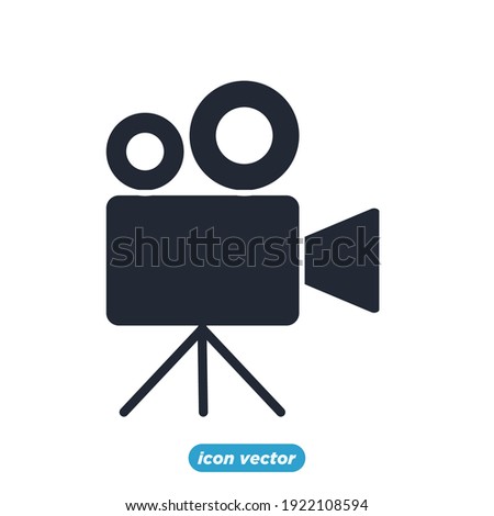 movie camera icon. Entertainment symbol template for graphic and web design collection logo vector illustration