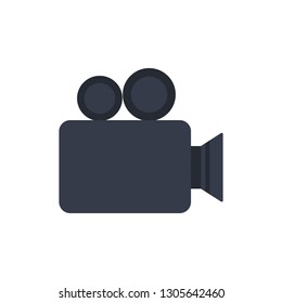 movie camera icon in flat style isolated vector illustration on white transparent background