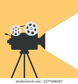 Movie camera icon flat style