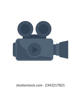 Movie camera icon flat vector. Film projector. Cinema video isolated