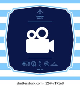 Movie camera icon. Graphic elements for your design