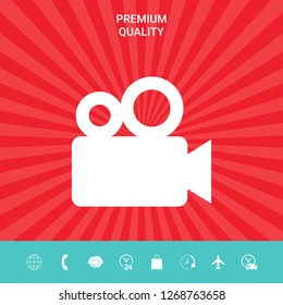 Movie camera icon. Graphic elements for your design