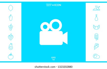 Movie camera icon. Graphic elements for your design