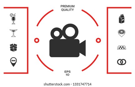 Movie camera icon. Graphic elements for your design