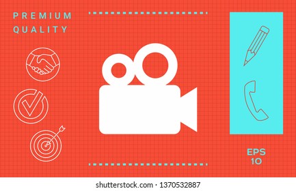 Movie camera icon. Graphic elements for your design