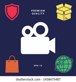 Movie camera icon. Graphic elements for your design