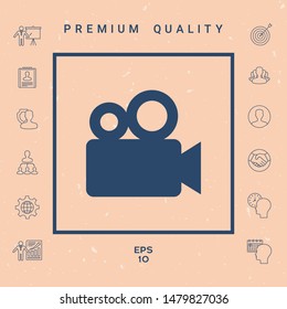 Movie camera icon. Graphic elements for your design