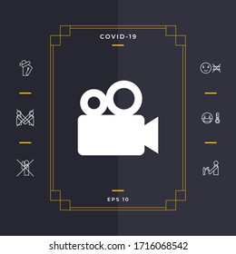Icono de cámara de película. Elementos gráficos para el diseño