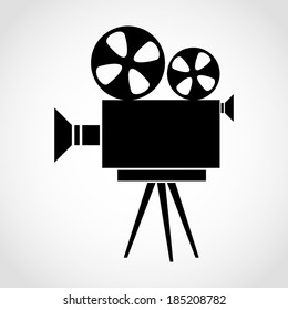 Movie Camera Icon Isolated on White Background