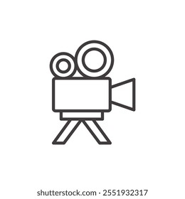 Movie Camera Icon isolated on white background. Vector icon.