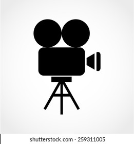 Movie Camera Icon Isolated on White Background