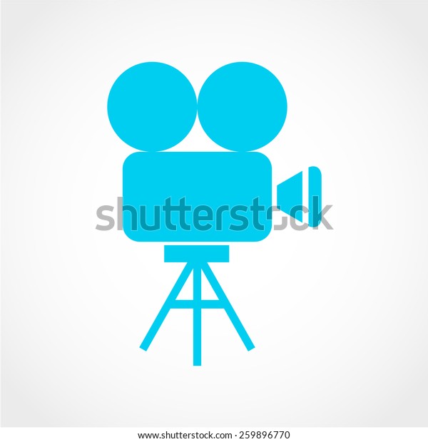 Movie Camera
Icon Isolated on White Background
