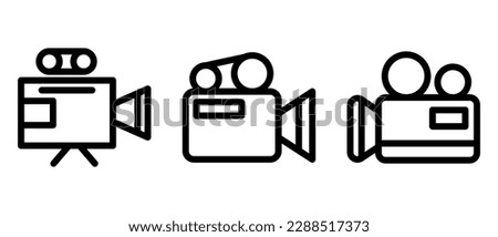 movie camera icon or logo isolated sign symbol vector illustration - high quality black style vector icons