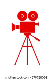  Movie camera icon on white background