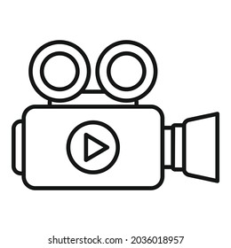 Movie camera icon outline vector. Film projector. Cinema video