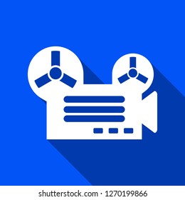 Movie camera icon with shadow , sign design