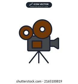 movie camera icon symbol template for graphic and web design collection logo vector illustration