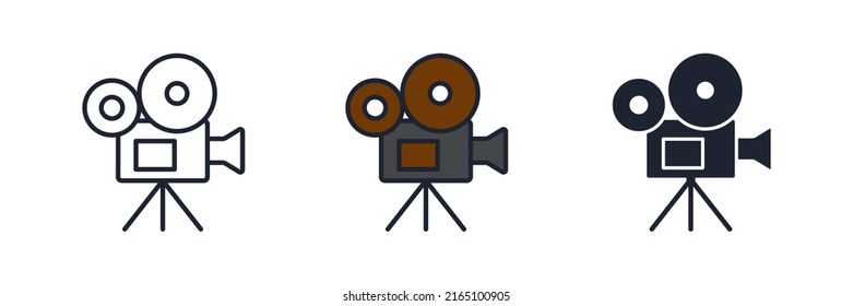 movie camera icon symbol template for graphic and web design collection logo vector illustration