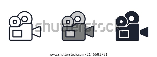 movie camera icon symbol\
template for graphic and web design collection logo vector\
illustration