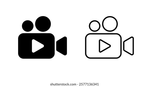 Movie camera icon in trendy style. Video cinema sign symbol