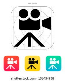 Movie camera icon. Vector illustration.