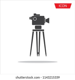 Movie camera icon vector isolated on white background.