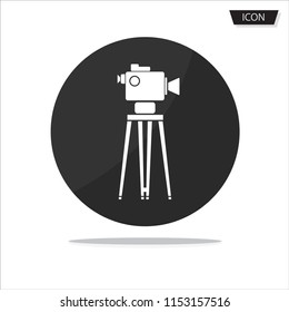 Movie camera icon vector isolated on white background.
