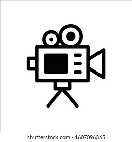 Movie camera icon. Video camera flat sign design. Video camera pictogram symbol
