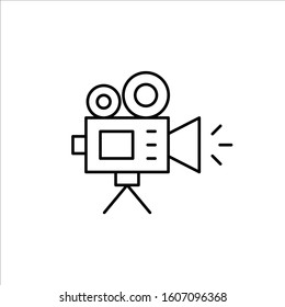 Movie camera icon. Video camera flat sign design. Video camera pictogram symbol