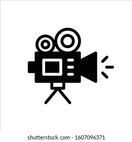 Movie camera icon. Video camera flat sign design. Video camera pictogram symbol
