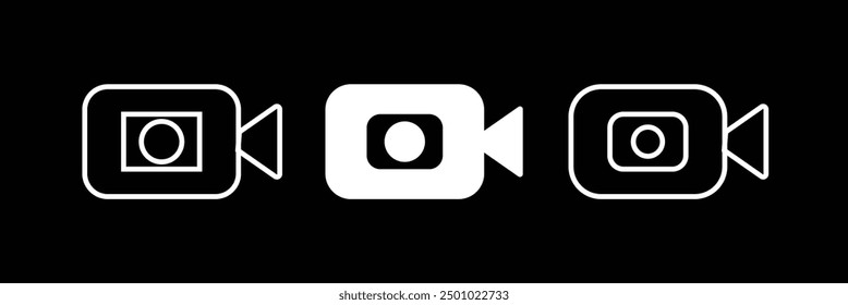movie camera icon .video camera icon vector on black and white background eps 10