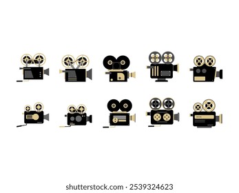 Movie Camera Illustration Element Set