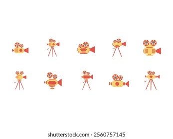 Movie Camera Illustration Element Set