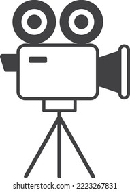 movie camera illustration in minimal style isolated on background